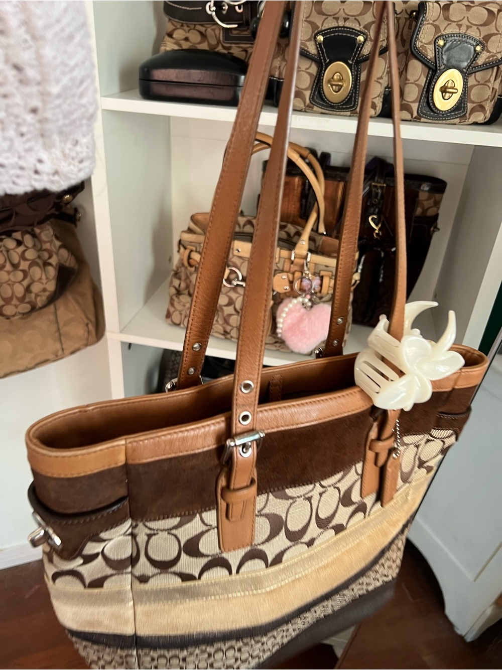 Y2K ICONIC Coach Signature Stripe Patchwork Tote - Picture 8 of 16